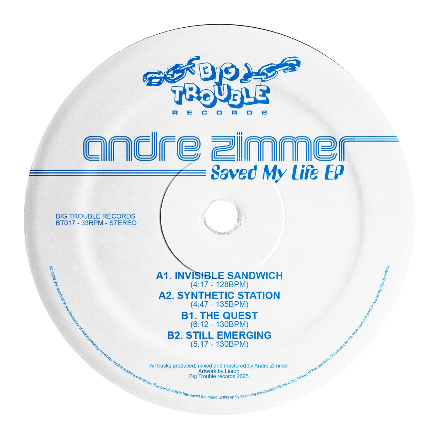 Andre Zimmer - Saved My Life 12" Vinyl